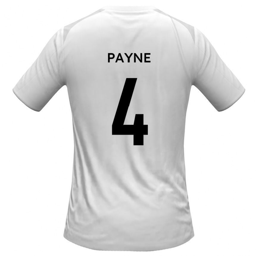 גברים כדורגל Jack Payne #4 לבן אפור ג'רזי ביתית 2025/26