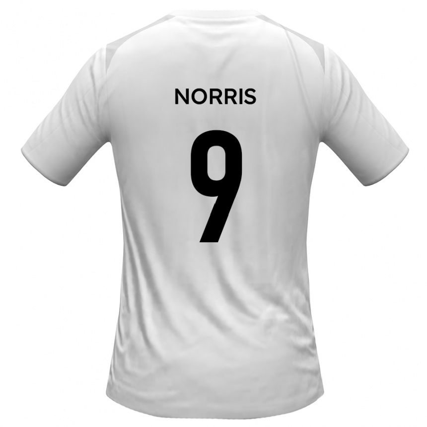 גברים כדורגל Luke Norris #9 לבן אפור ג'רזי ביתית 2025/26