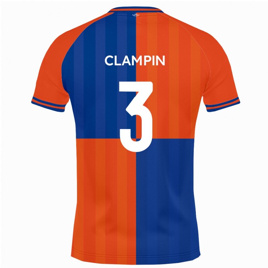 גברים כדורגל ראיין קלמפין #3 כתום כחול מלכותי ג'רזי ביתית 2025/26