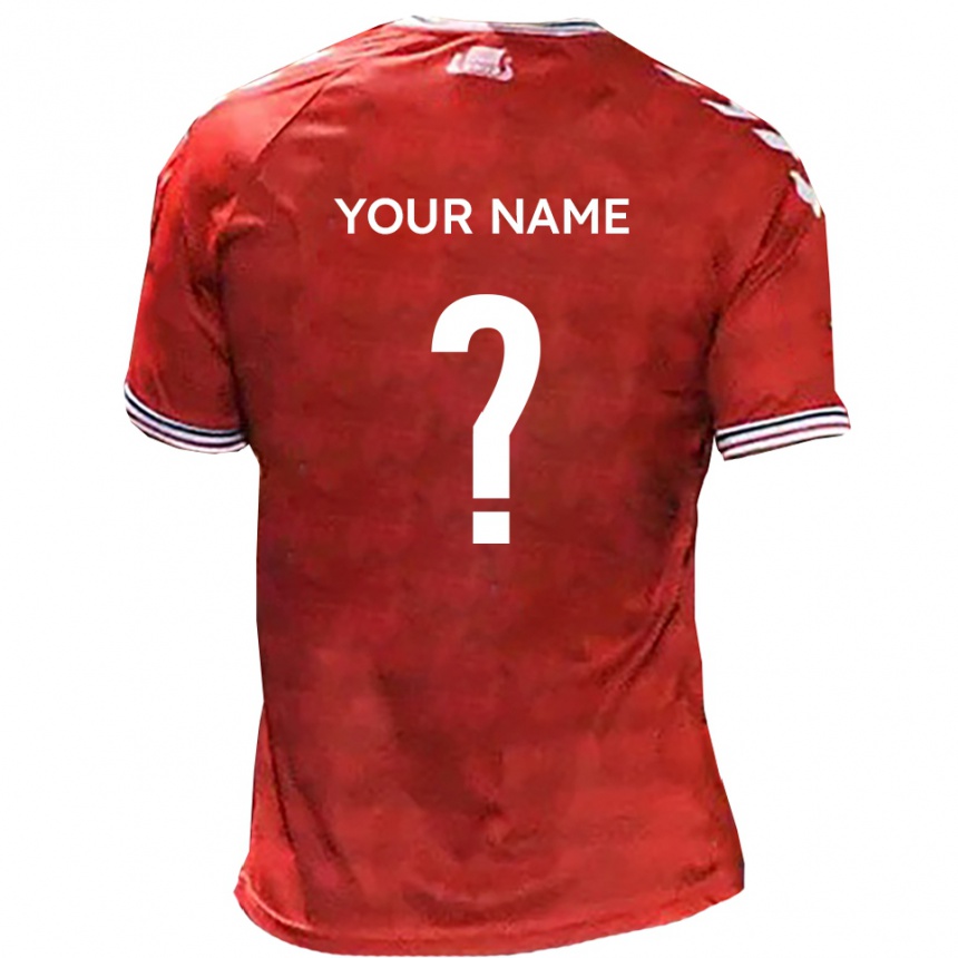 גברים כדורגל השם שלך #0 אדום לבן ג'רזי ביתית 2025/26