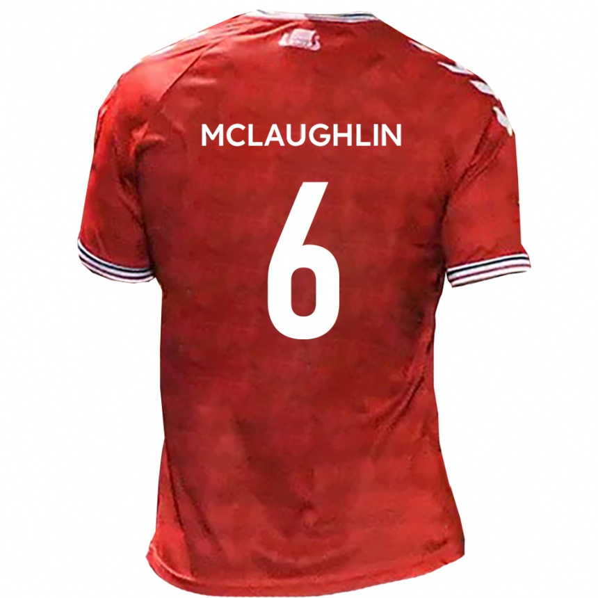 גברים כדורגל פאדי מקלפלין #6 אדום לבן ג'רזי ביתית 2025/26