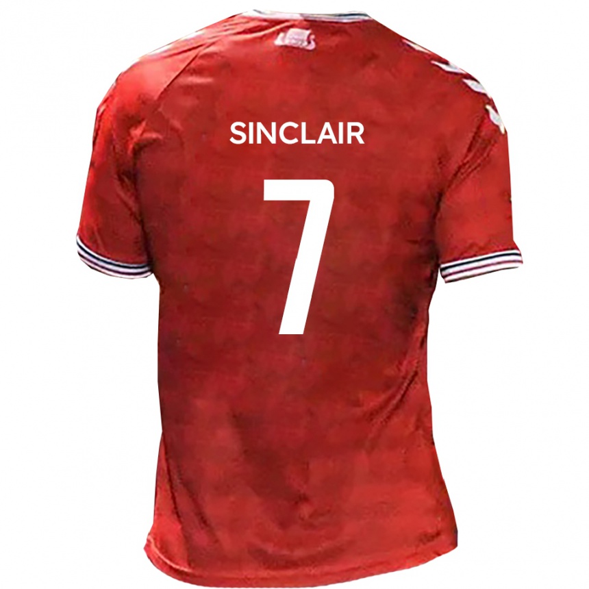 גברים כדורגל טייריס סינקלייר #7 אדום לבן ג'רזי ביתית 2025/26