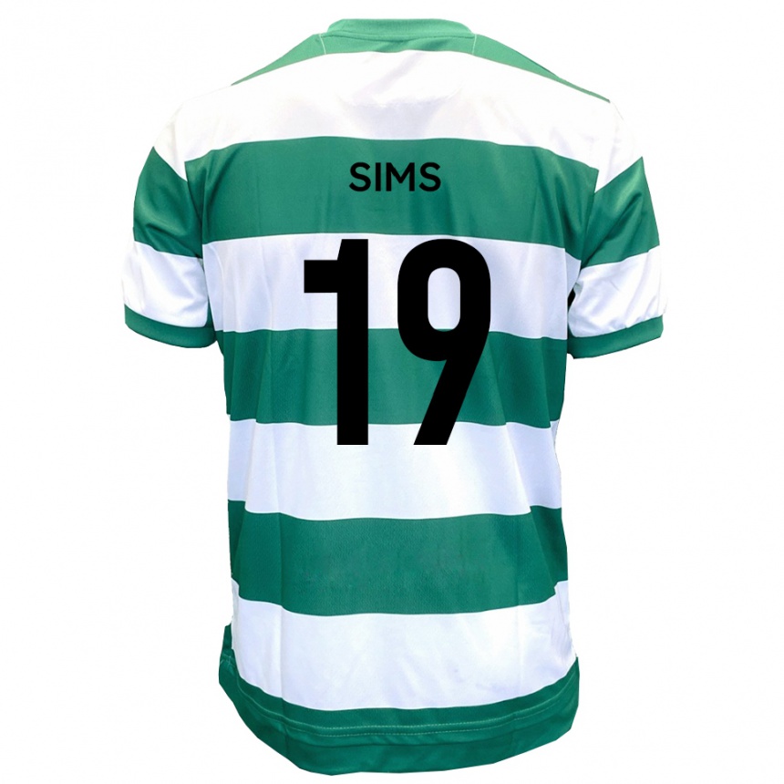 גברים כדורגל Josh Sims #19 ירוק לבן ג'רזי ביתית 2025/26