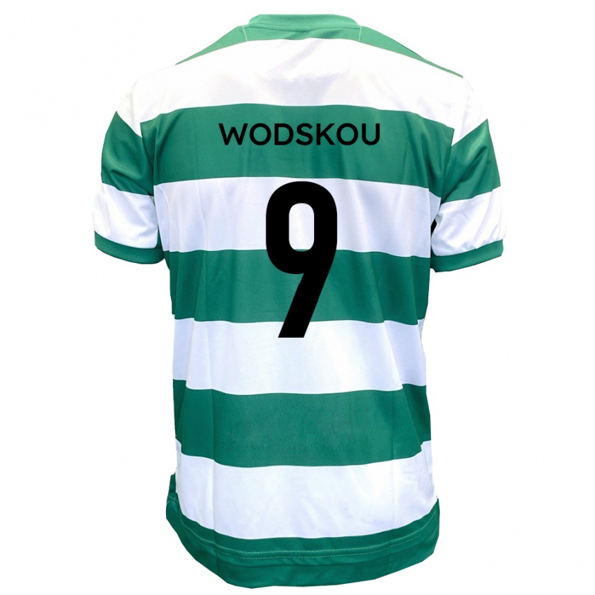 גברים כדורגל בן וודסקו #9 ירוק לבן ג'רזי ביתית 2025/26