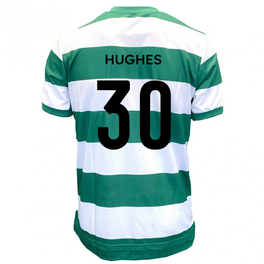 גברים כדורגל Ollie Hughes #30 ירוק לבן ג'רזי ביתית 2025/26