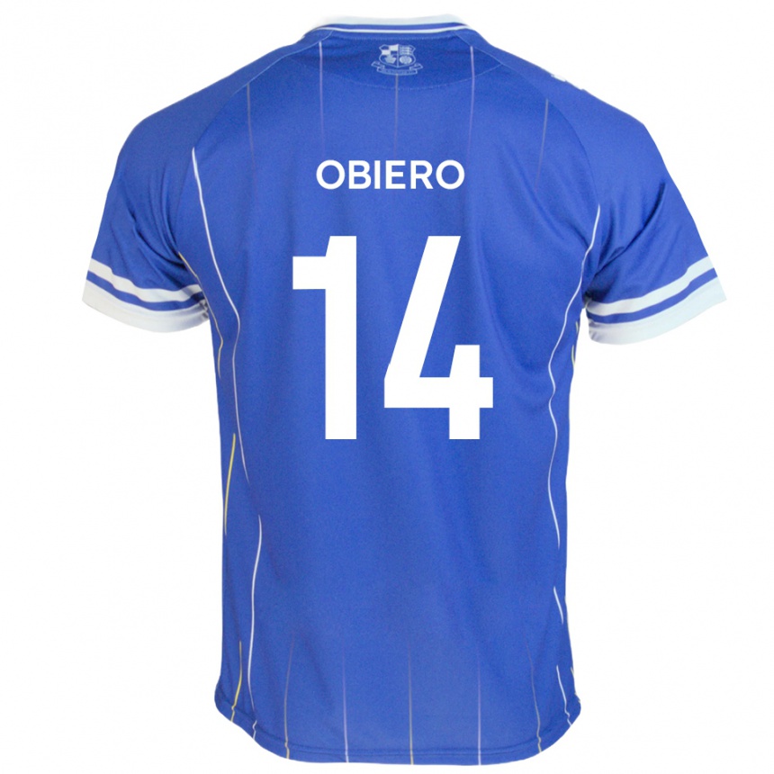 גברים כדורגל מיקה אוביירו #14 כחול מלכותי ג'רזי ביתית 2025/26