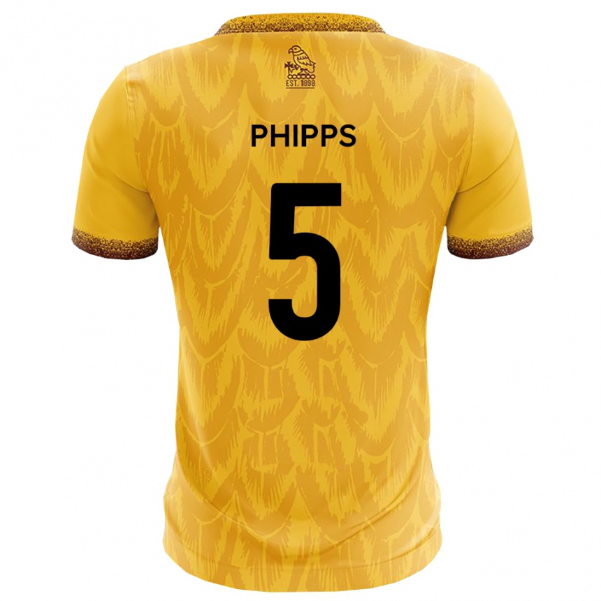 גברים כדורגל Harry Phipps #5 צהוב חום ג'רזי ביתית 2025/26