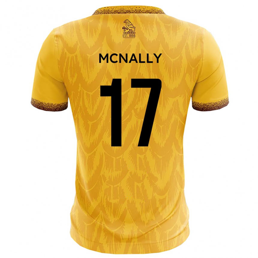 גברים כדורגל Jordan Mcnally #17 צהוב חום ג'רזי ביתית 2025/26