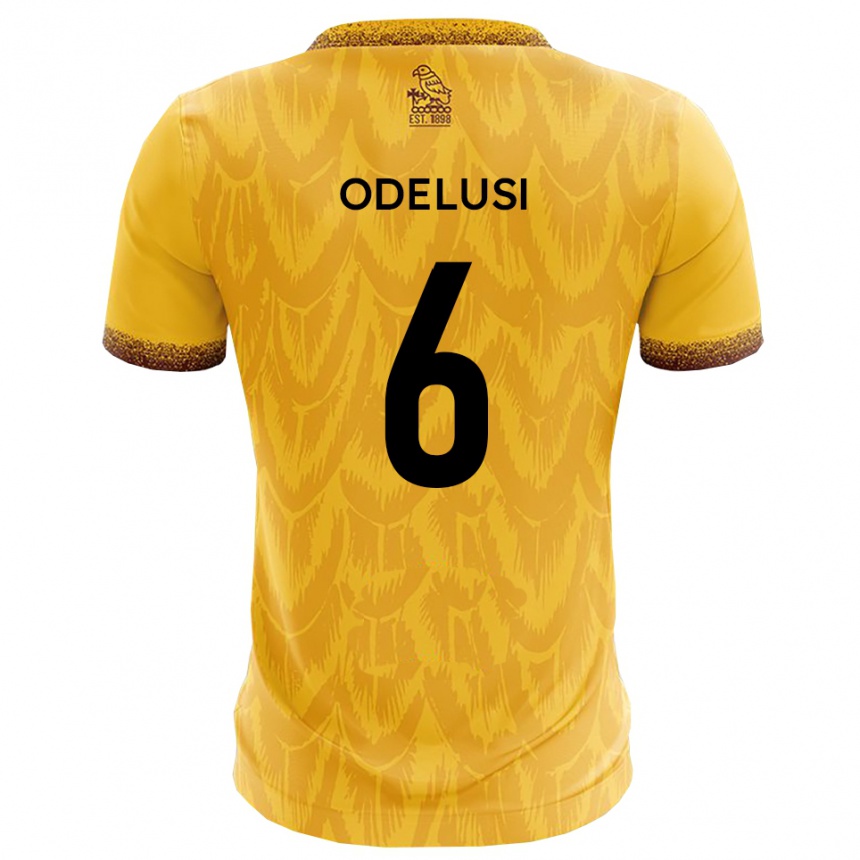 גברים כדורגל Siju Odelusi #6 צהוב חום ג'רזי ביתית 2025/26