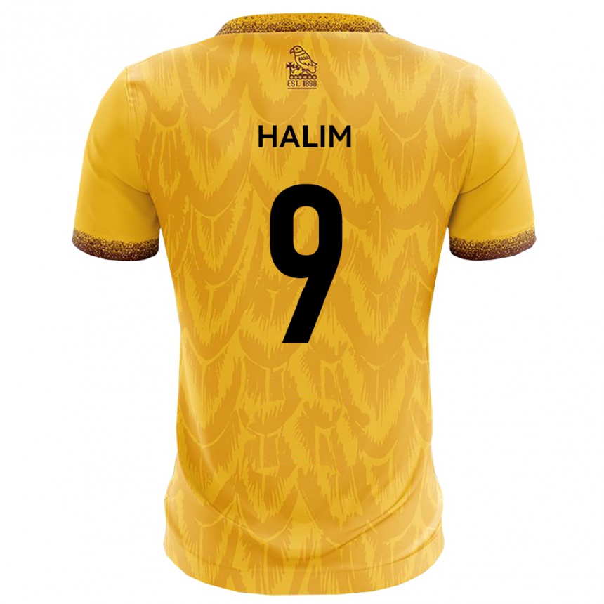 גברים כדורגל מהמט חלים #9 צהוב חום ג'רזי ביתית 2025/26