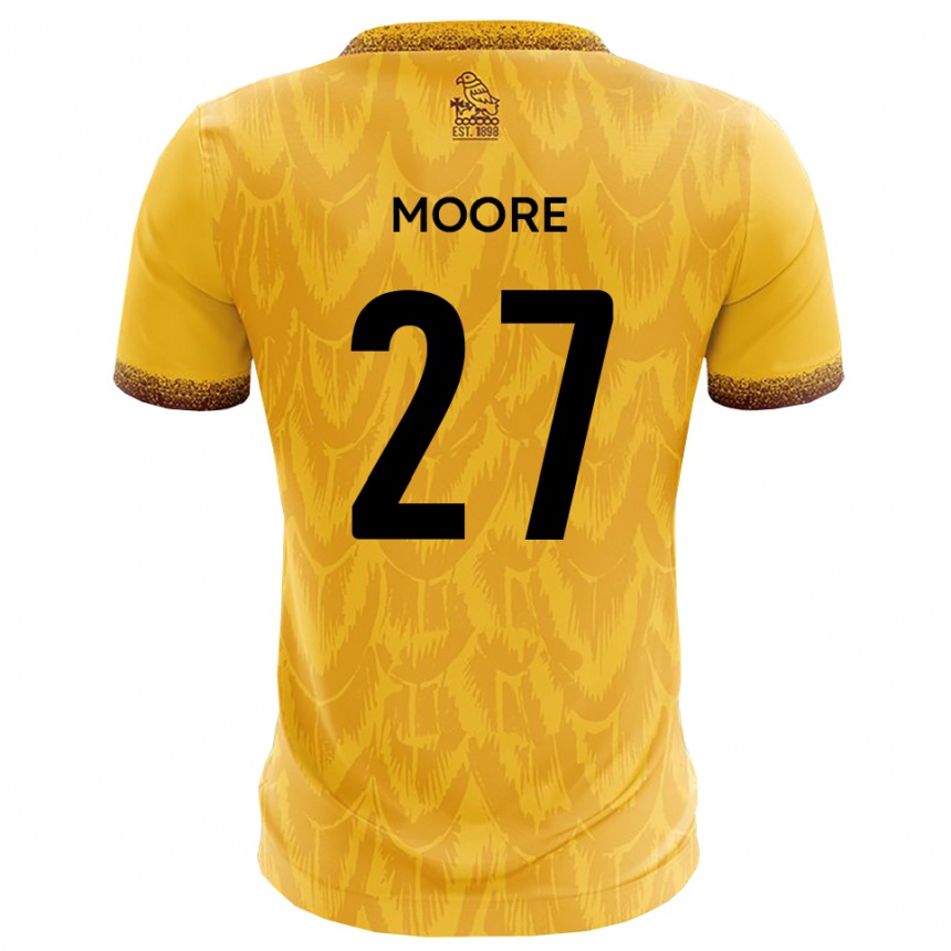 גברים כדורגל Liam Moore #27 צהוב חום ג'רזי ביתית 2025/26