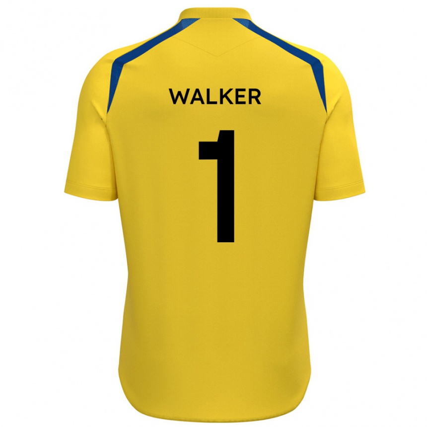 גברים כדורגל לורי ווקר #1 צהוב כחול ג'רזי ביתית 2025/26