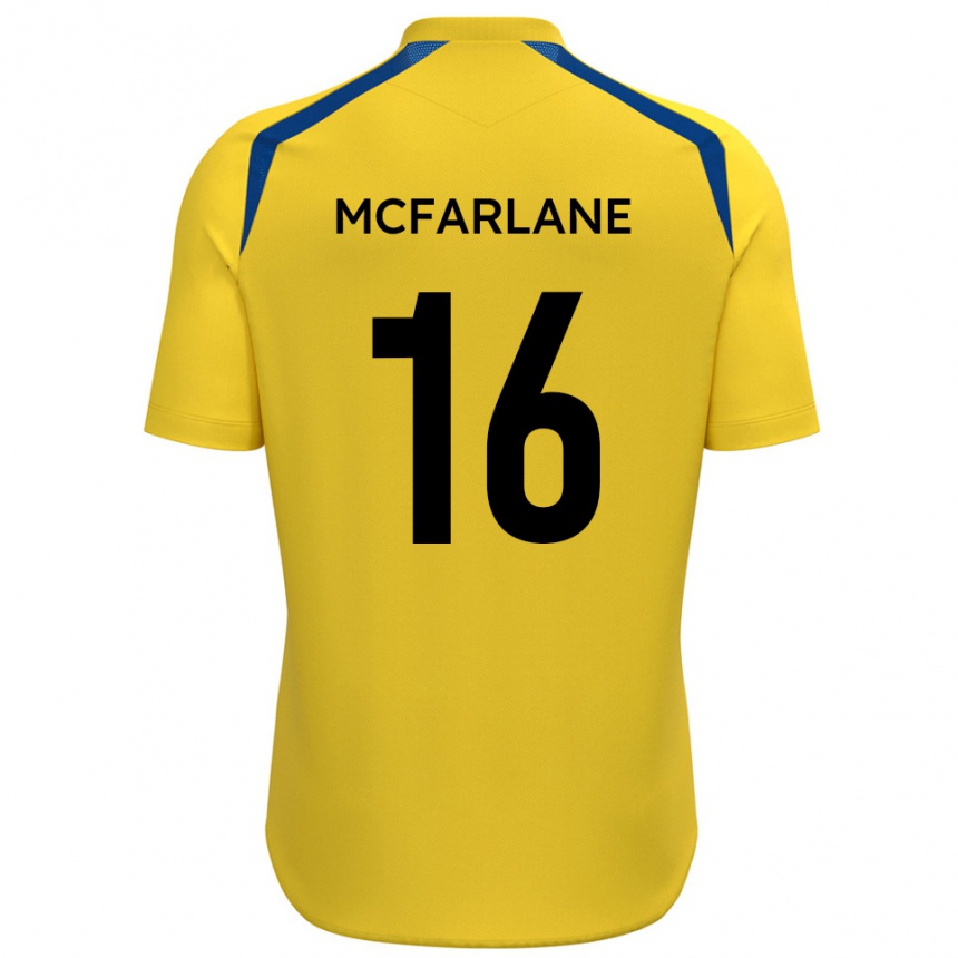 גברים כדורגל קאלום פין טיילור מקפרלן #16 צהוב כחול ג'רזי ביתית 2025/26