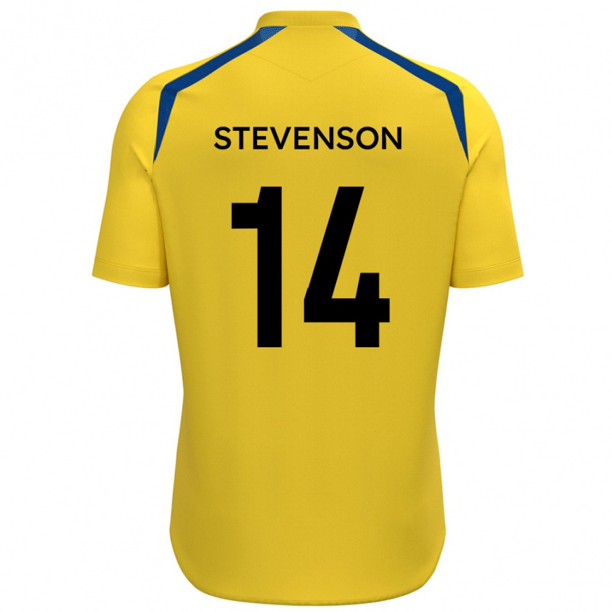 גברים כדורגל בראדלי סטיבנסון #14 צהוב כחול ג'רזי ביתית 2025/26