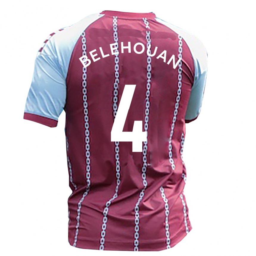 גברים כדורגל Jean Belehouan #4 תכלת חלודה אדומה ג'רזי ביתית 2025/26