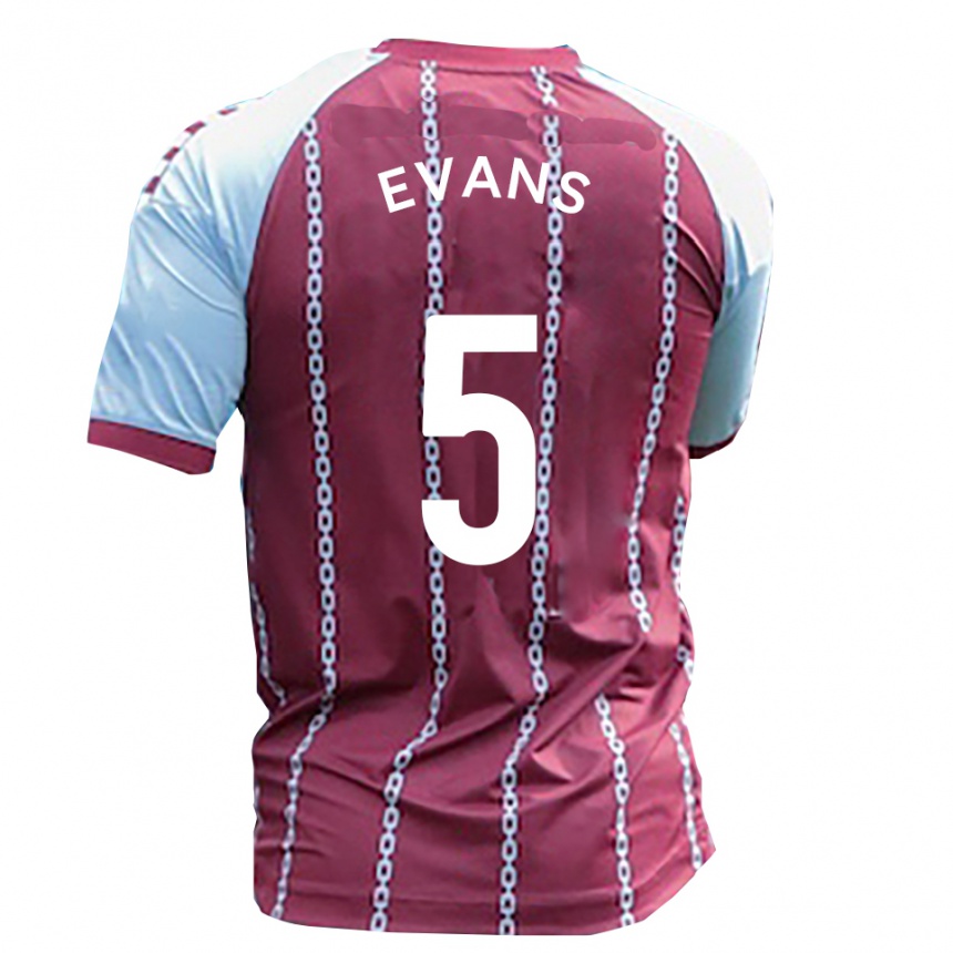 גברים כדורגל Will Evans #5 תכלת חלודה אדומה ג'רזי ביתית 2025/26