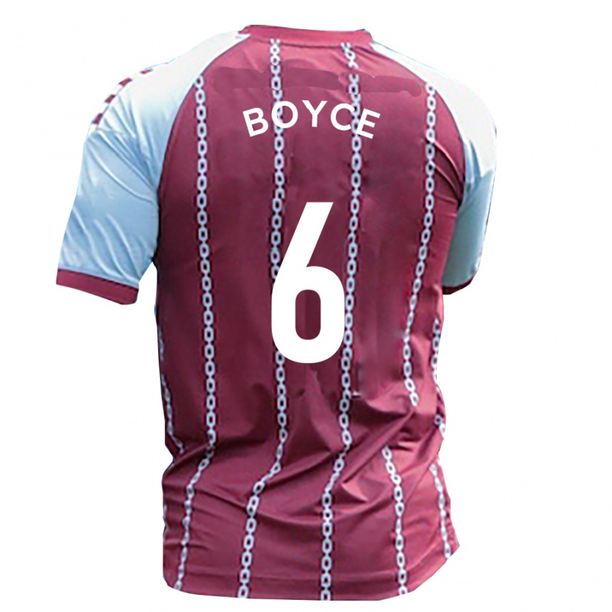 גברים כדורגל Andrew Boyce #6 תכלת חלודה אדומה ג'רזי ביתית 2025/26