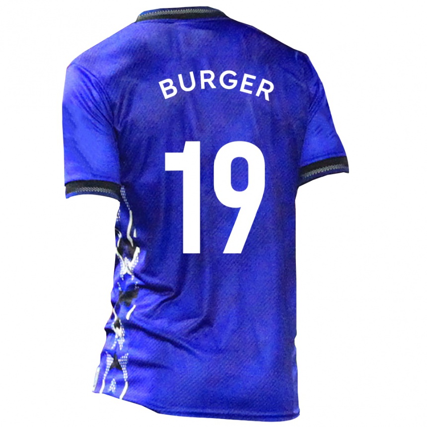 גברים כדורגל ג'ייק בורגר #19 כחול לבן ג'רזי ביתית 2025/26