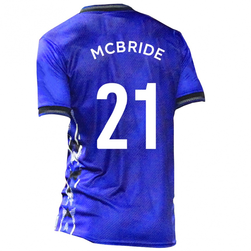 גברים כדורגל קונור מקברייד #21 כחול לבן ג'רזי ביתית 2025/26