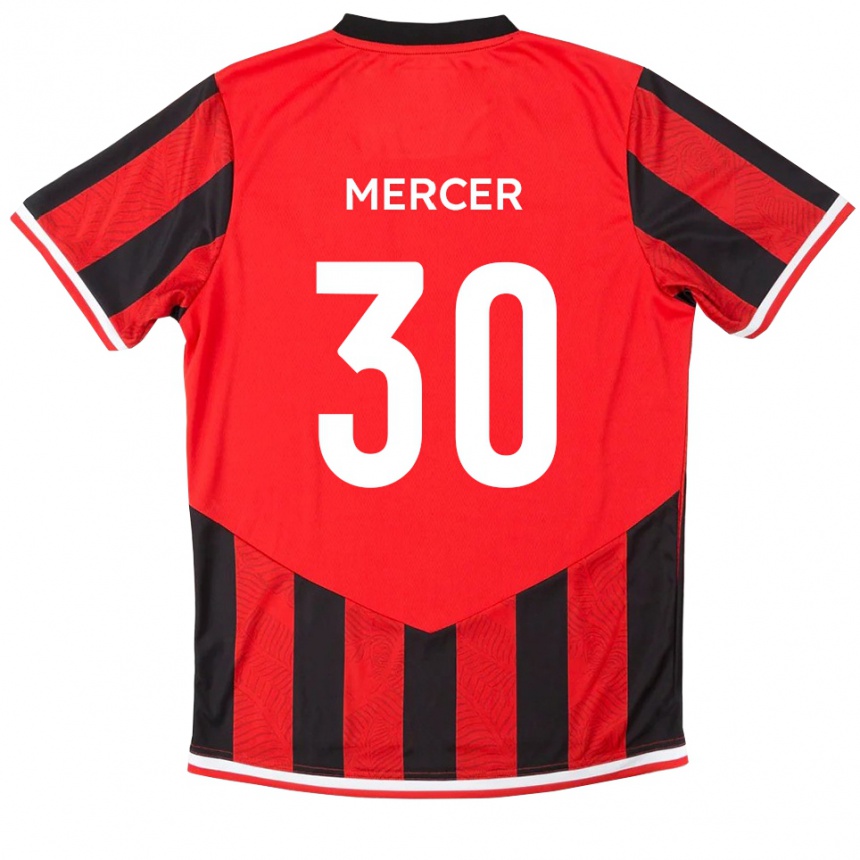 גברים כדורגל Nathan Mercer #30 אדום שחור ג'רזי ביתית 2025/26