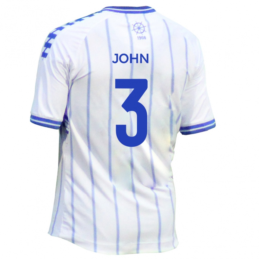 גברים כדורגל קמרון ג'ון #3 לבן כחול ג'רזי ביתית 2025/26