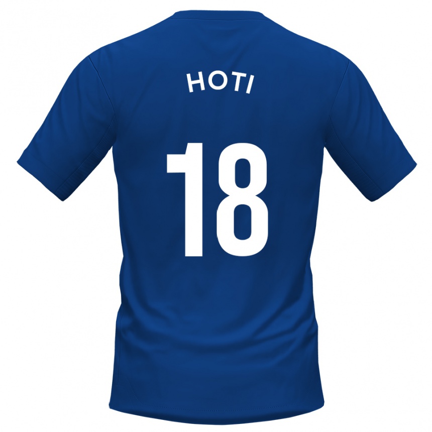 גברים כדורגל Florent Hoti #18 כחול לבן ג'רזי ביתית 2025/26