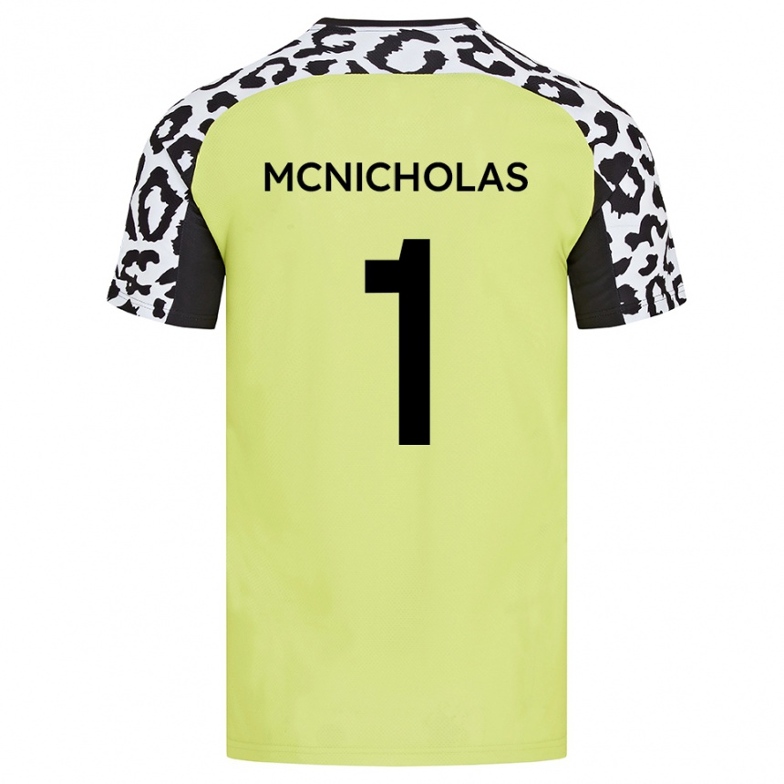 גברים כדורגל לוק מקניקולס #1 צהוב פלואורסצנטי ג'רזי ביתית 2025/26