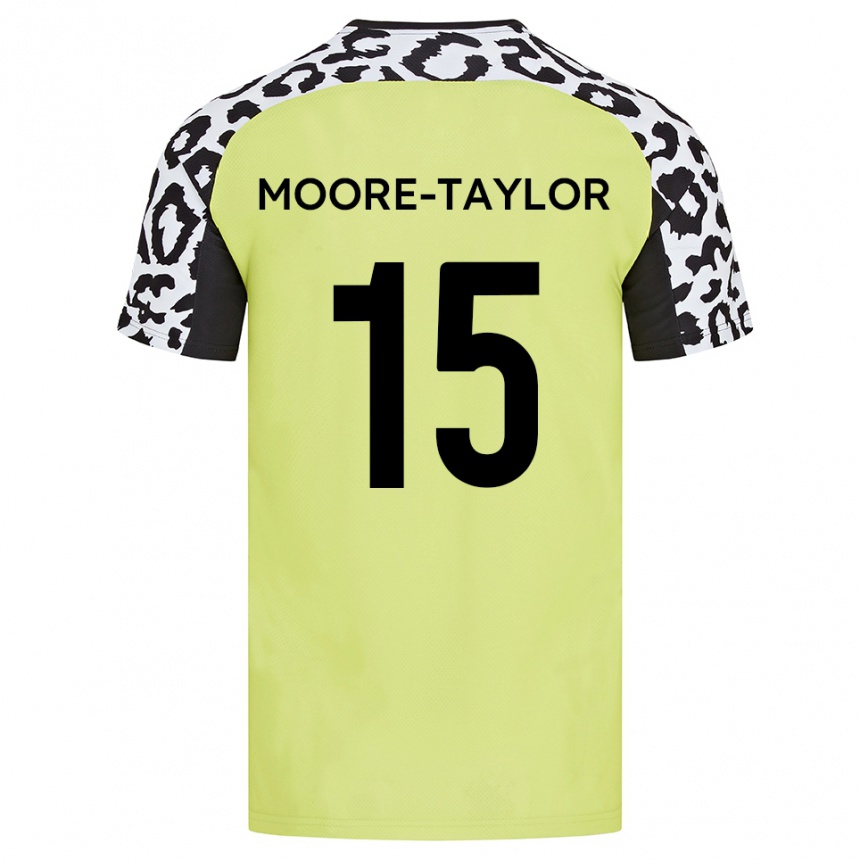 גברים כדורגל ג'ורדן מור-טיילור #15 צהוב פלואורסצנטי ג'רזי ביתית 2025/26