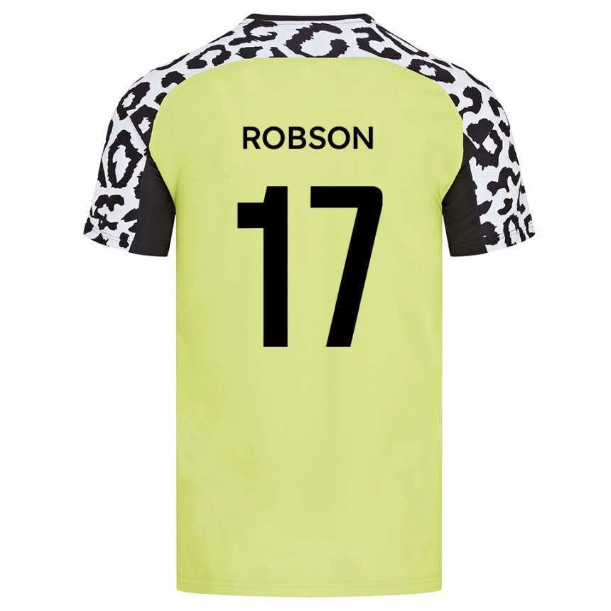 גברים כדורגל ג'יימי רובסון #17 צהוב פלואורסצנטי ג'רזי ביתית 2025/26
