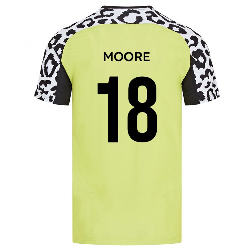 גברים כדורגל Isaac Moore #18 צהוב פלואורסצנטי ג'רזי ביתית 2025/26 גברים כדורגל Isaac Moore #18 צהוב פלואורסצנטי ג'רזי ביתית 2025/26