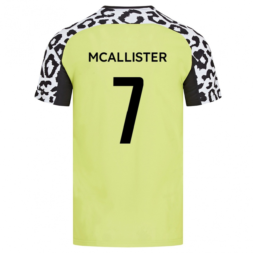 גברים כדורגל קייל מקאליסטר #7 צהוב פלואורסצנטי ג'רזי ביתית 2025/26
