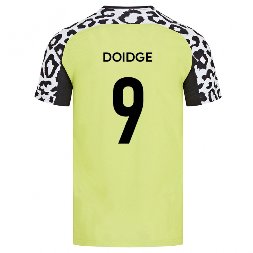 גברים כדורגל כריסטיאן דוידג' #9 צהוב פלואורסצנטי ג'רזי ביתית 2025/26