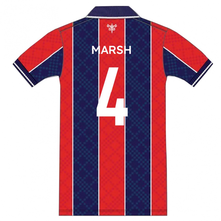 גברים כדורגל ג'ורג' מארש #4 אדום נייבי ג'רזי ביתית 2025/26