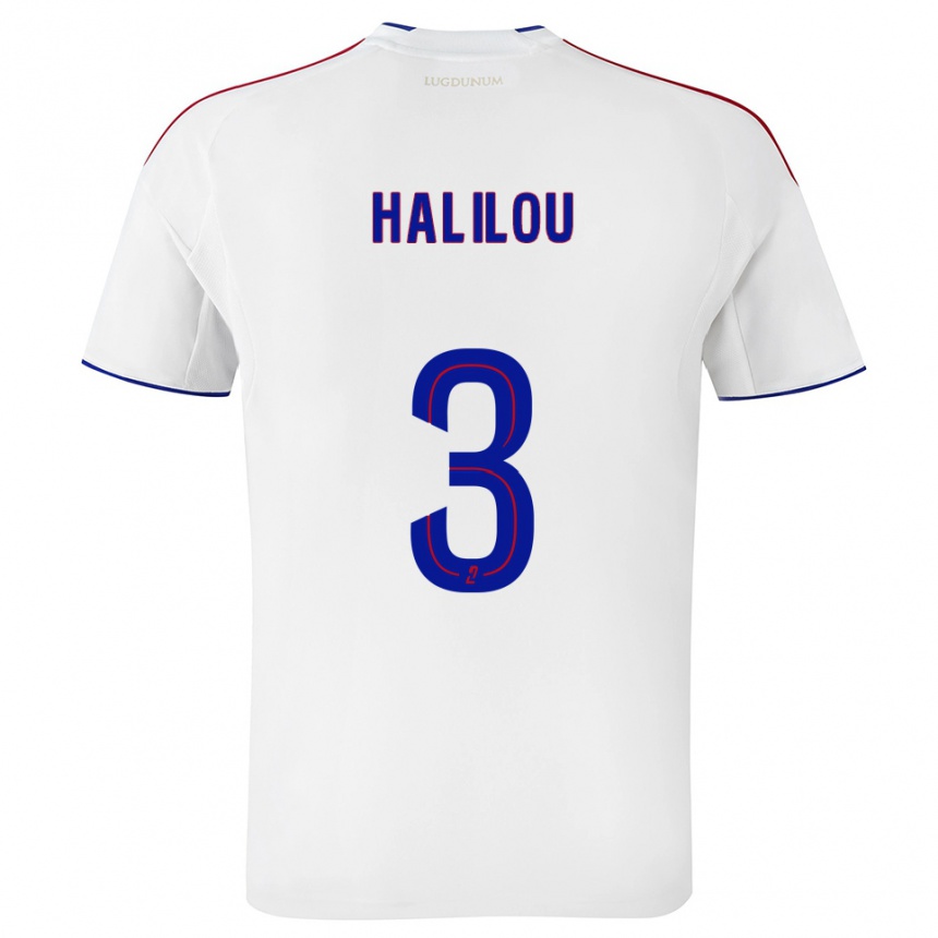 גברים כדורגל Ibrahim Halilou #3 לבן אדום ג'רזי ביתית 2025/26