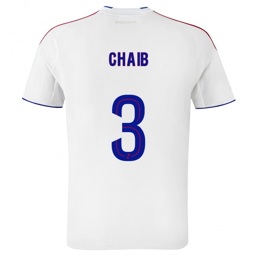 גברים כדורגל יאסין חייב #3 לבן אדום ג'רזי ביתית 2025/26