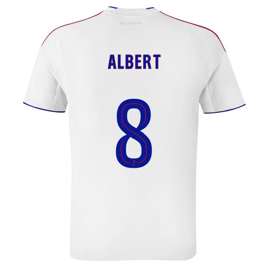 גברים כדורגל קורבין אלברט #8 לבן אדום ג'רזי ביתית 2025/26