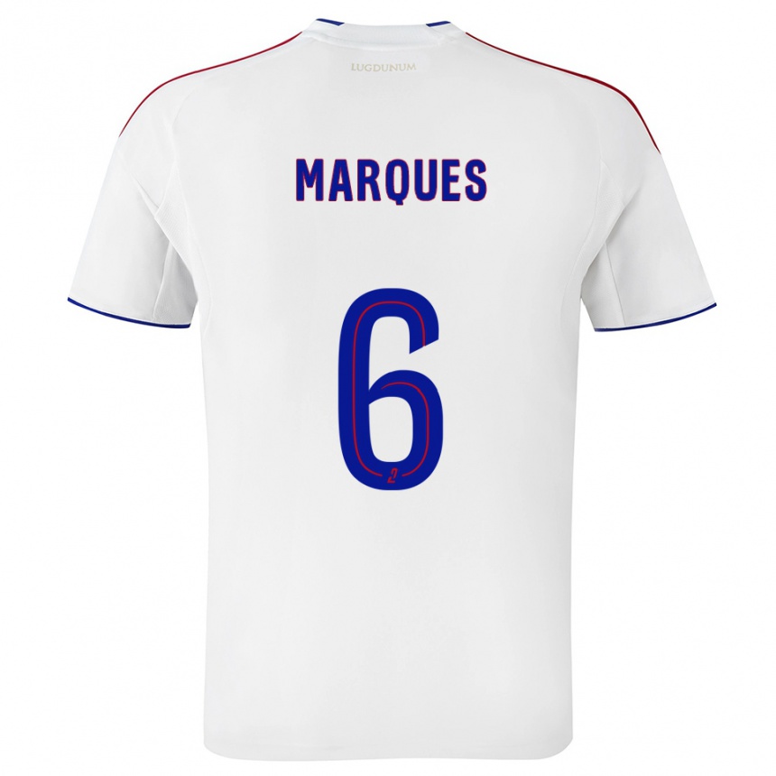 גברים כדורגל ג׳וס מרקס דה סילבה #6 לבן אדום ג'רזי ביתית 2025/26