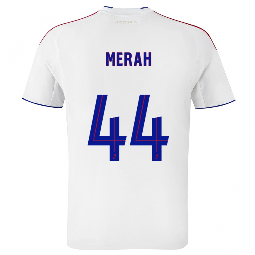 גברים כדורגל Khalis Merah #44 לבן אדום ג'רזי ביתית 2025/26