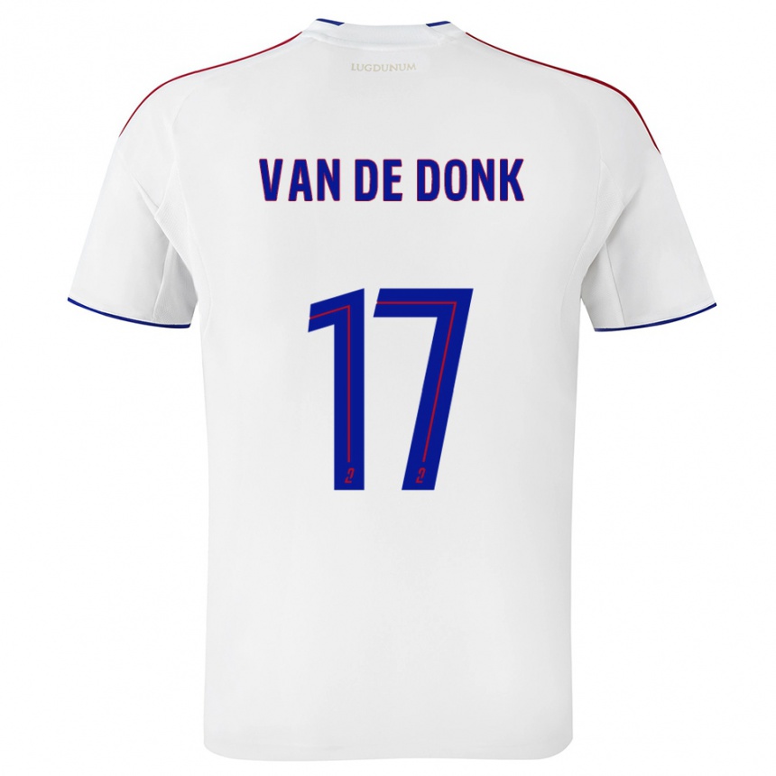 גברים כדורגל דניאל ואן דה דונק #17 לבן אדום ג'רזי ביתית 2025/26