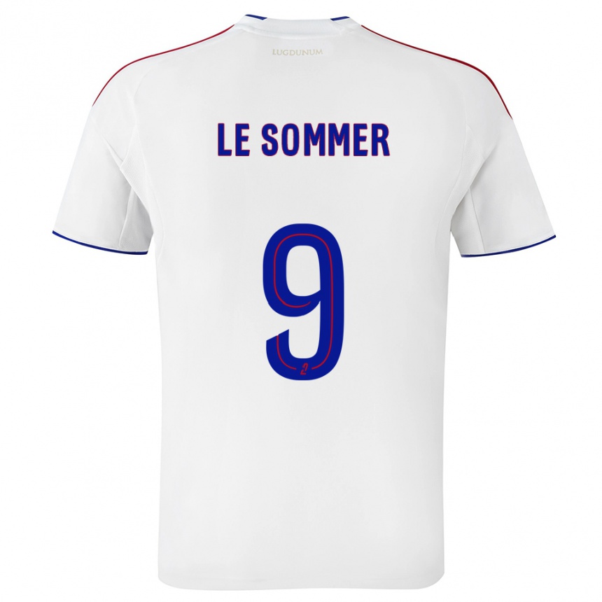 גברים כדורגל אז'ני לה סומר #9 לבן אדום ג'רזי ביתית 2025/26