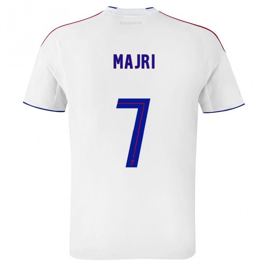 גברים כדורגל אמל מג'רי #7 לבן אדום ג'רזי ביתית 2025/26