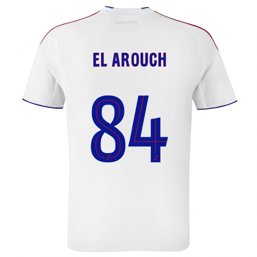 גברים כדורגל מוחמד אל ארוך #84 לבן אדום ג'רזי ביתית 2025/26