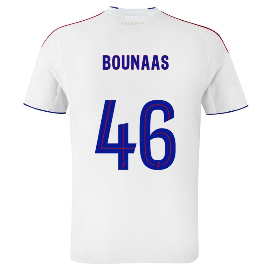 גברים כדורגל אידריס בונאאס #46 לבן אדום ג'רזי ביתית 2025/26