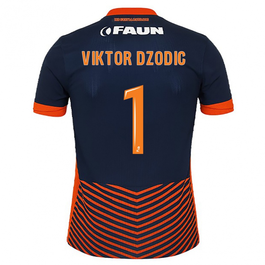 גברים כדורגל Viktor Dzodic #1 כחול חצות כתום ג'רזי ביתית 2025/26