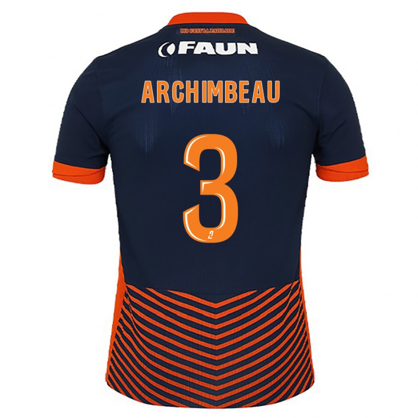 גברים כדורגל Camille Archimbeau #3 כחול חצות כתום ג'רזי ביתית 2025/26