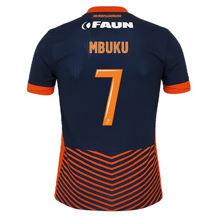 גברים כדורגל נתנאל אמבוקו #7 כחול חצות כתום ג'רזי ביתית 2025/26