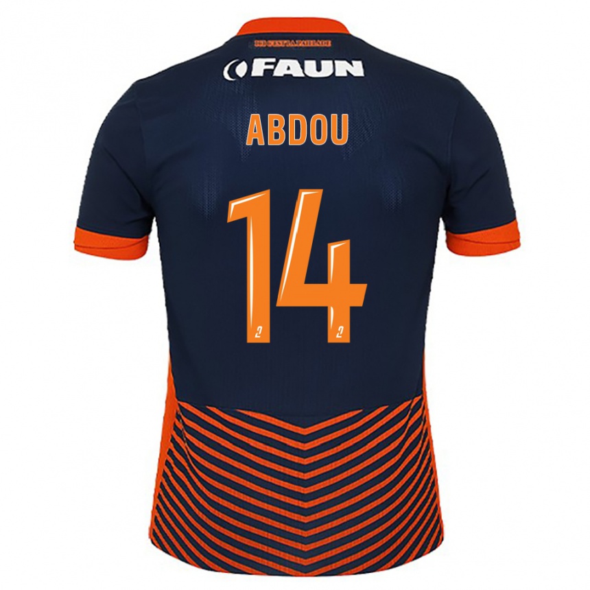 גברים כדורגל Mathias Abdou #14 כחול חצות כתום ג'רזי ביתית 2025/26