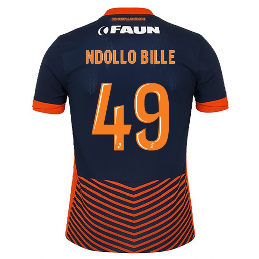 גברים כדורגל Wilfried Ndollo Bille #49 כחול חצות כתום ג'רזי ביתית 2025/26