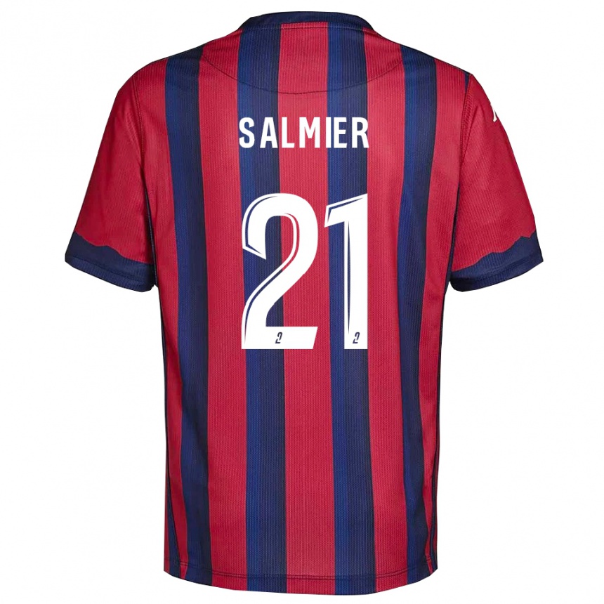 גברים כדורגל Yoann Salmier #21 בורדו כחול נייבי ג'רזי ביתית 2025/26