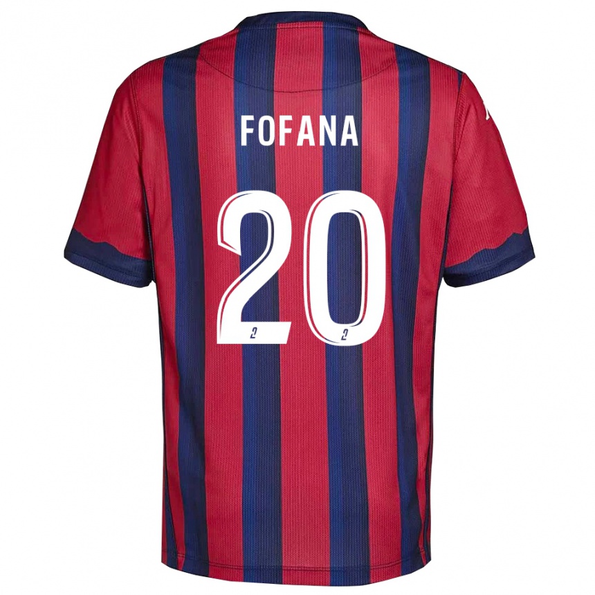 גברים כדורגל Oumou Fofana #20 בורדו כחול נייבי ג'רזי ביתית 2025/26